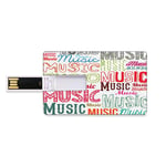 8 GB Clés USB à mémoire Flash Moderne Stockage de bâton de mémoire de Disque de la clé U de Forme de Carte de crédit bancaire Musique Typographie dans Rhythm Acoustic Harmony Melody
