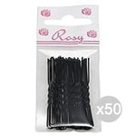 Sabrina Lot 50 Rosy 40 invis cm.6 Noir 377/fourche Accessoire pour Cheveux, Multicolore, Unique