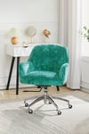 Velvet Upholstered Wheeled Swivel Office Chair