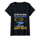 Womens Entanglement With My Jump Rope Funny Jumping Rope Skipping V-Neck T-Shirt