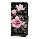 Unichthy Nokia 1.3 Phone Case 3D Shockproof Wallet Flip Bumper Cover Magnetic Closure Full Protection with Card Slots Kickstand Protective Case for Nokia 1.3 - Pink Flower