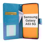 Flower Standcase Wallet Samsung Galaxy A53 5G (A536B) (Blå)