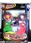 2 pack Battle Top Similar to Beyblade Metal Fusion launcher L-drago, flame