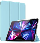 TiMOVO Case for New iPad Pro 11 2021 (3rd Gen), Support 2nd Gen APPLE Pencil Charging, Trifold Stand Translucent Frosted Back Protective Cover Case & Auto Wake/Sleep - Sky Blue