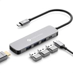 NOVOO Hub USB C, 5 en 1 Adaptateur USB C vers USB HDMI avec 3 Ports USB 3.0,100 W Type C de Charge Rapide, 4 K, HDMI, USB C Adaptateur pour Macbook Air/Pro Chromebook Matebook Type-C Laptop