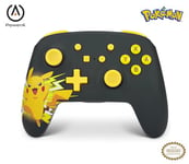 Manette sans fil PowerA pour Nintendo Switch, modèle OLED et Nintendo Switch Lite, accessoire de jeu, manette de jeu, manette Bluetooth, sous licence officielle - Pokemon: Pikachu Ecstatic
