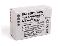 Maxsimafoto - Compatible NB-7L NB7L 1500mAh Battery for Canon POWERSHOT G10, G11, G12, SX30
