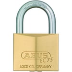 ABUS padlock EC 75 with reversible key technology, lock body width 30 mm, brass, 26403 0