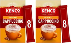 Coffee Multipack of 2x Kenco Cappuccino Instant Coffee Sachets 8 per pack - Ken