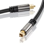 SEBSON Optical Cable 3m, Toslink Digital Audio Cable for Soundbar, TV, HiFi Systems, Game Consoles, Home Cinema Systems