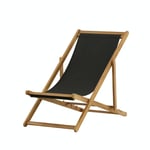 Venture Home Solstol Peachy Beach Chair, Nature, Black, Acacia 2068-076