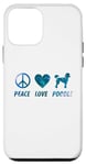 Coque pour iPhone 12 mini Peace Love Caniche Funny Cute Dog Lover Pet Lover