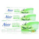 3x Nair SENSITIVE Hair Remover Cream LEGS & BODY Argan Oil & Aloe Vera 100ml