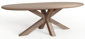 Carlton Barkington Oak 10 Seater Oval Dining Table with Double Cross Legs - 240cm
