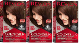 X3 Revlon 3D Colour Gel Permanent Colorsilk Medium Rich Brown 47 Hair Colour