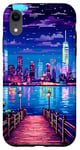 iPhone XR New York River View Retro Pixel Art Case