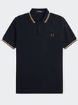 Fred Perry Men's Twin Tipped Fred Perry Shirt in Navy / Snow White / Shaded Stone