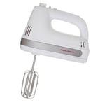 New Morphy Richards 200W 5 Speed Hand Mixer White Stainless Steel Blade Whisk