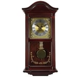 Bedford Clock Collection Horloge Murale avec Pendule en Laiton et 4 carillons, Bois, Acajou, chêne Cerisier, 55,9 cm