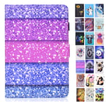 Rose-Otter for Kindle Fire HD 10 (2019) (2017) (2015) Case PU Leather Wallet Flip Case Card Holder Kickstand Shockproof Bumper Cover with Pattern Pink Blue Rainbow