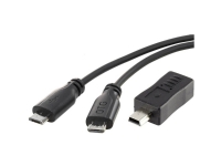 Renkforce USB-kabel USB 2.0 USB Micro-B Male, USB Mini-B Male 15,00 cm svart med OTG-funktion, SuperSoft Cover RF-3585876