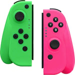 Manette Pour Switch, Manettes Switch Sans Fil 2er Set Remplacement L/R Manettes Avec Turbo Adjustable Vibration 6 Axes, Gamepad Pour Switch/Oled/Lite (Rose Et Vert)