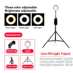 Moin 16CM/6 Inch LED Selfie Ring Light With Stand Studio Pography Po Ring Fill Light Tripod For Smartphone Makeup,210cm Tripod Set