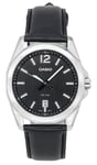 Casio Standard Analog Leather Strap Black Dial Quartz MTP-E725L-1A Men's Watch