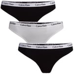 Calvin Klein Trosor 3P Carousel Thongs Svart/Vit bomull Small Dam
