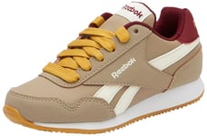 Reebok Royal Classic Jogger 3.0 Sneaker, Boulder Beige F23/Classic Burgundy/Retro Gold F23-R, 10.5 UK