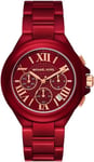 Michael Kors Watch for Women Camille, Quartz Movement, 43 mm Red Stainless Steel Case with a Stainless Steel Strap, MK7304