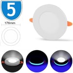5x Dual Colour LED Panel Recessed Ceiling Light Cool White Blue Ring Spotlight
