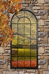 Milton Manor Miroir de Jardin Multi-Panneaux avec fenêtre arquée Noir 147 x 65 cm