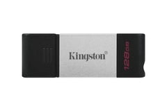 Kingston Technology DataTraveler 80 USB-minnepenn 128 GB USB Type-C 3.2 Gen 1 (3.1 Gen 1) Sort, Sølv