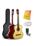 3Rd Avenue Full Size 4/4 Classical Guitar Beginner Bundle - 6 Months Free Lessons - Natural