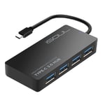 ISOUL USB C Hub, Type C Hub Adapter with 4 USB 3.0 Ports, High Speed Data Portable Hub Splitter Multiport Adapter Compatible with MacBook Pro, Air, iMac, Flash Drive, HDD and 8th Gen iPad 2020 Devices