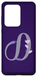 Galaxy S20 Ultra Purple Elegant Lavender and Leaf Motif Letter D Case