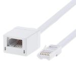 BT Telephone Extension Cable 2M, Mellbree White BT Male to Female Extension Cable 6-Pin Straight Through Telephone Extension Cable for BT UK Landline Phone Cord Home & Office Fax Modem Extender 6 Wire