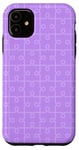 Coque pour iPhone 11 Purple Lavender Geometric Linked Puzzle Pieces Pattern