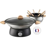 Lagrange - Set wok et fondue électrique 900w 8 fourchettes 349019 - noir