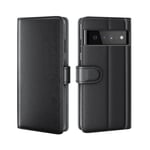 Äkta Läderfodral Google Pixel 6 Pro Svart