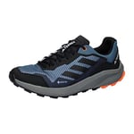 adidas Men's Terrex Rider Gore-TEX Trail Running Shoes, Steel/Core Black/Impact Orange, 12.5 UK