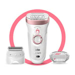 Braun Silk-Ã©pil 9 9-720, Epilator for Long-Lasting Hair Removal, Includes Shaver and Trimmer Head, Micro-Grip Tweezer Technology, High Frequency Massage Cap, Cordless Wet and Dry Epilation for Women