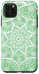 Coque pour iPhone 11 Pro Max Vert sauge Mandala Fleur Sereine Indie Bohème Zen