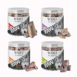 Blandpack: Wolf of Wilderness - RAW (frystorkad) Snack-Mix Blandpack 4 sorter: kycklinghjärta, nötlever, lammlunga, ankhals 300 g