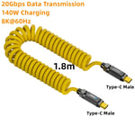 Geek-Câble de données USB C,7 en 1,8K à 60Hz,20Gbps,140W,charge rapide,cordons épissables,compatible avec iPhone 15,ordinateur portable Macbook,ensemble de bricolage - Type CM CM spring wire