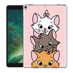 Pnakqil Case for Apple New iPad Pro 10.5 / iPad 10.2 2019 / iPad air 10.5 2017 Case Clear Silicone TPU with Pattern Cute Transparent Shockproof Soft Ultra Thin Protective Back Case Cover, Pink Cat 3