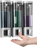 Triple 200ML Soap Dispenser Bathroom Wall Mounted Shower Gel Shampoo and Kitchen