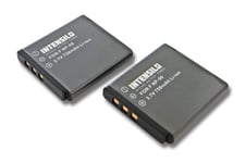 INTENSILO 2x Li-Ion Batterie 750mAh (3.7V) pour caméra Pentax Q, Q-S1, Q7, Q10 comme NP-50, D-Li122, GB-20.