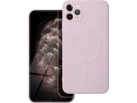 Oem Silicone Mag Cover Kompatibel Med Magsafe För Iphone 11 Pro Max Rosa